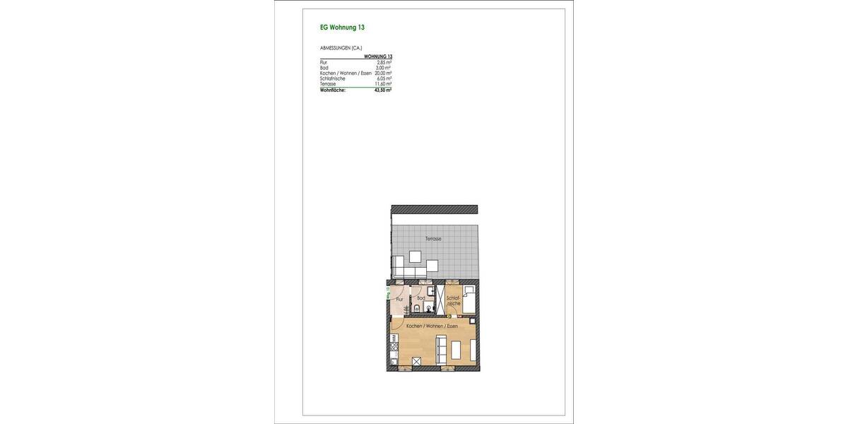 Etagenwohnung Regensburg Innenstadt - 2 Zimmer, 43 m&sup2;, 940&euro; | Angebot:26092399