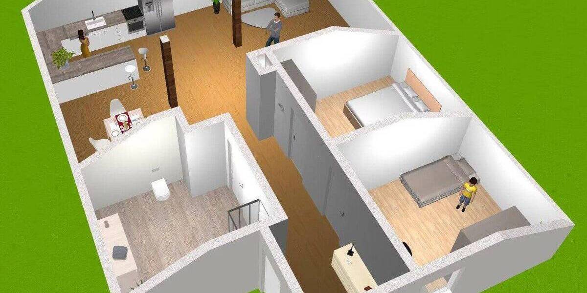 Etagenwohnung Maxhütte-Haidhof Haidhof - 3 Zimmer, 74 m&sup2;, 825&euro; | Angebot:26898814