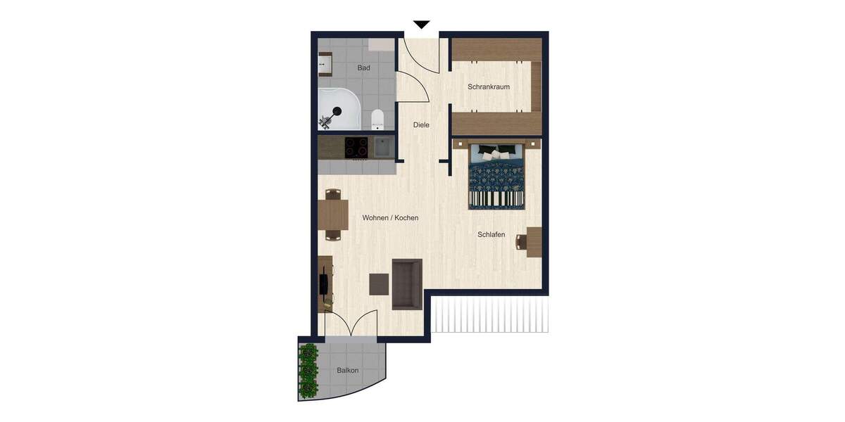 Etagenwohnung Bad Abbach - 2 Zimmer, 44 m&sup2;, 170.000&euro; | Angebot:25691008