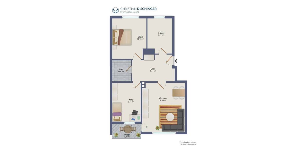 Etagenwohnung Neutraubling - 3 Zimmer, 65 m&sup2;, 189.000&euro; | Angebot:26220467