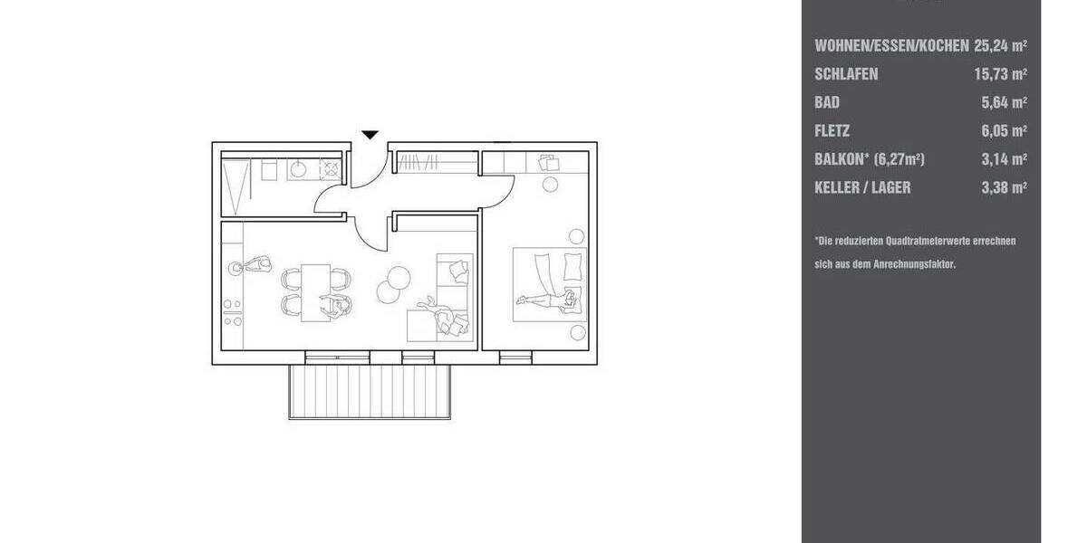 Etagenwohnung Tegernheim - 2 Zimmer, 55 m&sup2;, 359.000&euro; | Angebot:26015333