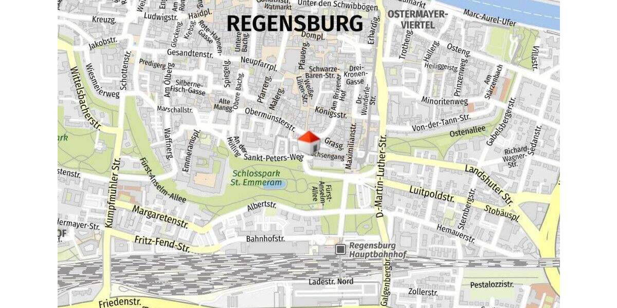 Etagenwohnung Regensburg Innenstadt - 2 Zimmer, 68 m&sup2;, 2.800&euro; | Angebot:25278977