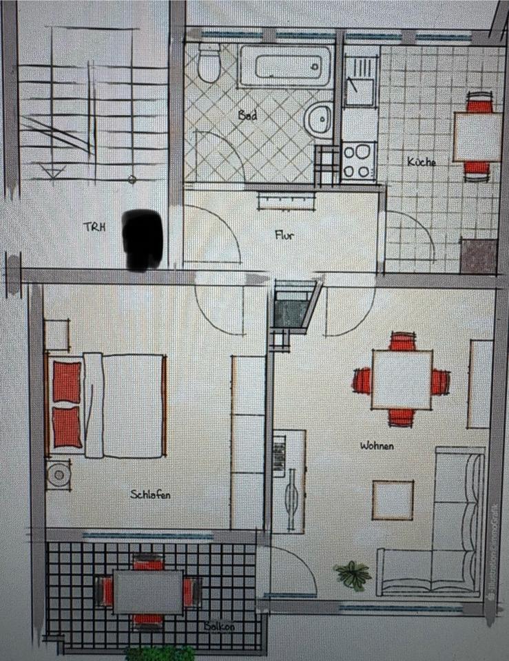 Erstbezug nach Renovierung - helle 2 Zimmer Wohnung mit Balkon