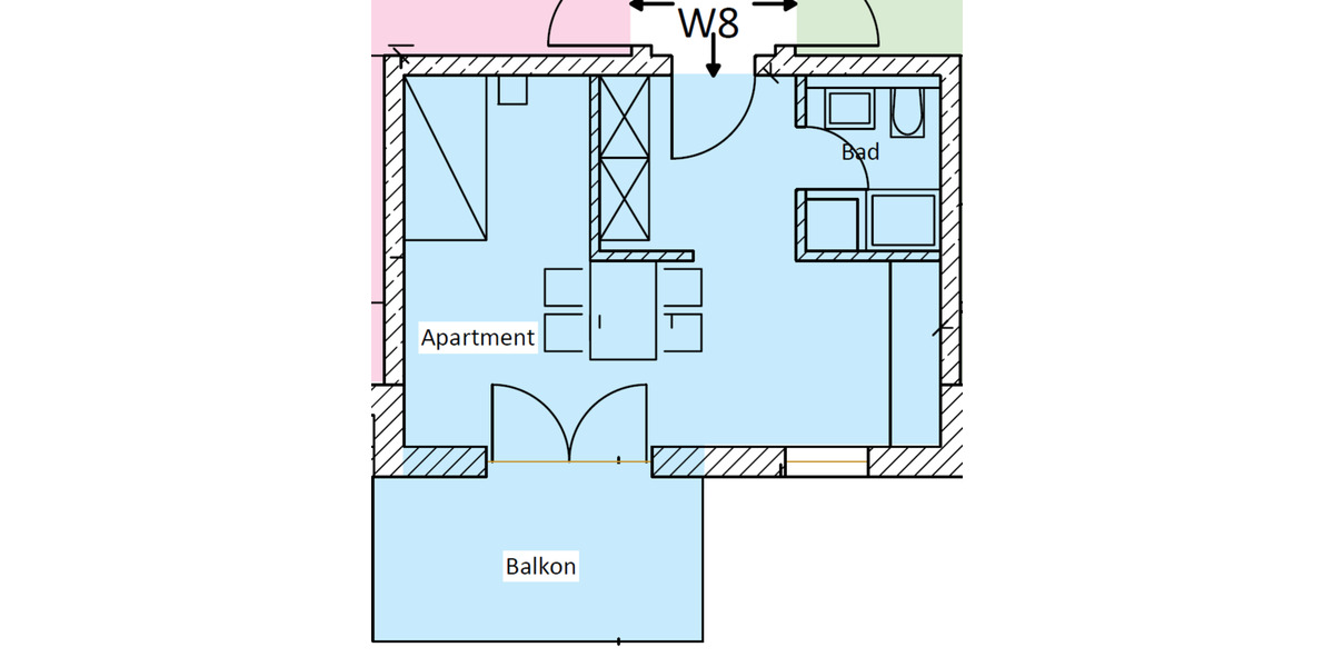 Wohnung Appartement in Schierling mit Balkon und Küche 35qm 1 zimmer
