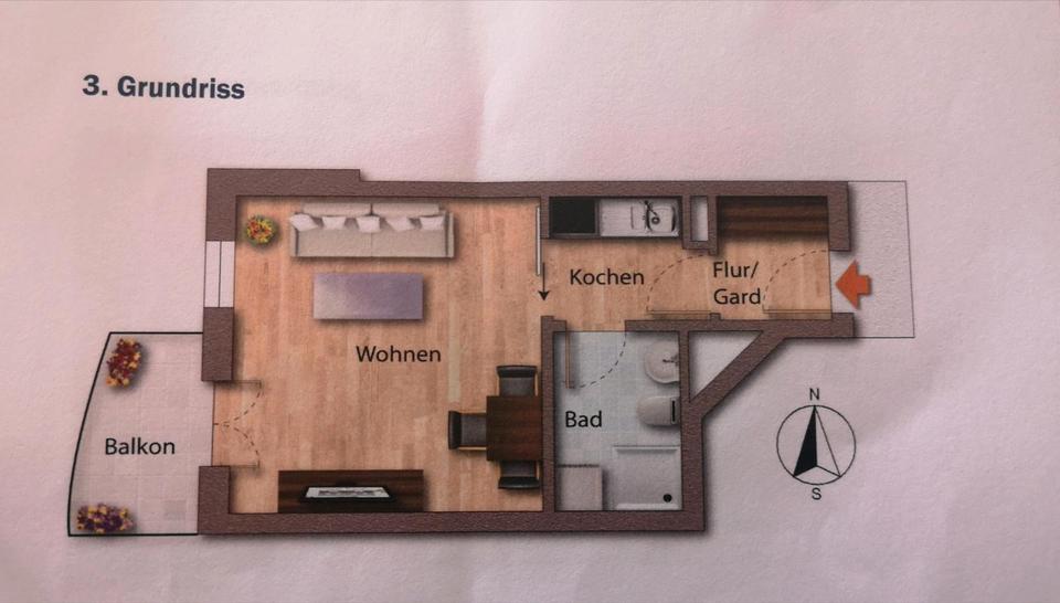 Etagenwohnung Bad Abbach - 1 Zimmer, 30 m&sup2;, 125.000&euro; | Angebot:25793997