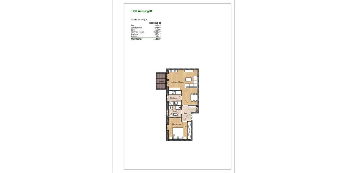Etagenwohnung Regensburg Innenstadt - 2 Zimmer, 54 m&sup2;, 1.250&euro; | Angebot:26092400