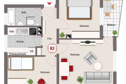 Wohnung Regensburg Ganghofersiedlung - 2 Zimmer, 63 m&sup2;, 320.000&euro; | Angebot:27033797