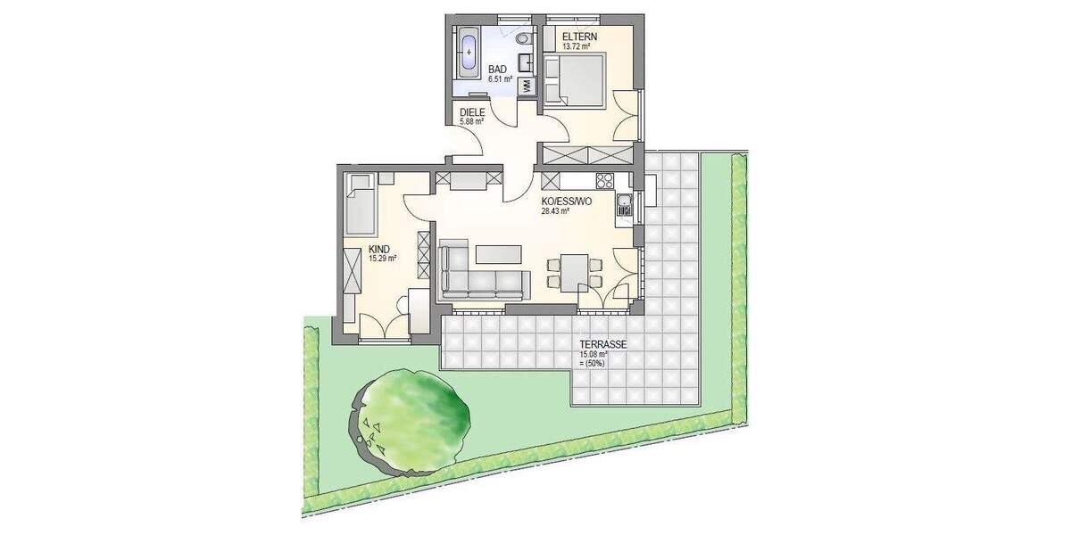 Etagenwohnung Regensburg Sallern-Gallingkofen - 3 Zimmer, 84 m&sup2;, 568.200&euro; | Angebot:25745208