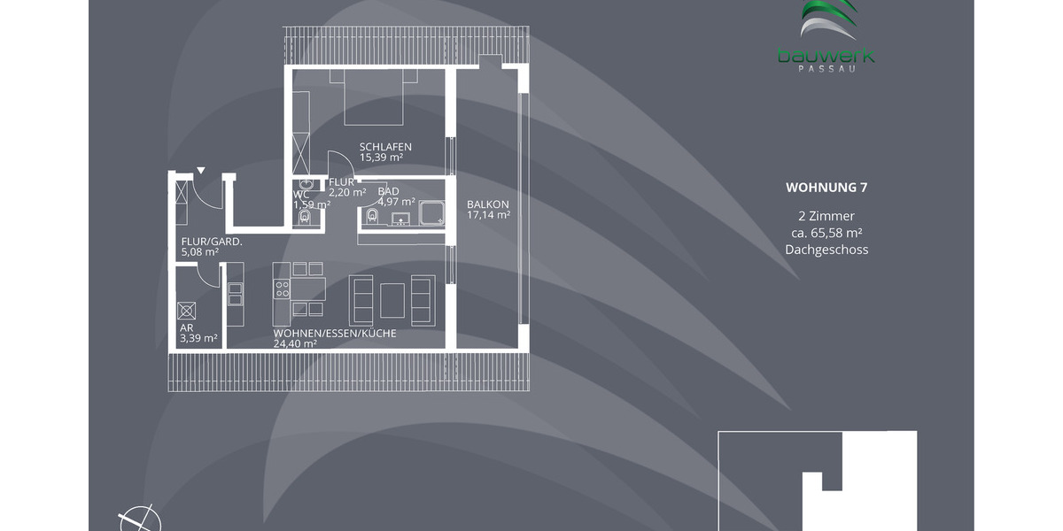 Etagenwohnung Altenthann Forstmühle - 2 Zimmer, 65 m&sup2;, 329.900&euro; | Angebot:23947493