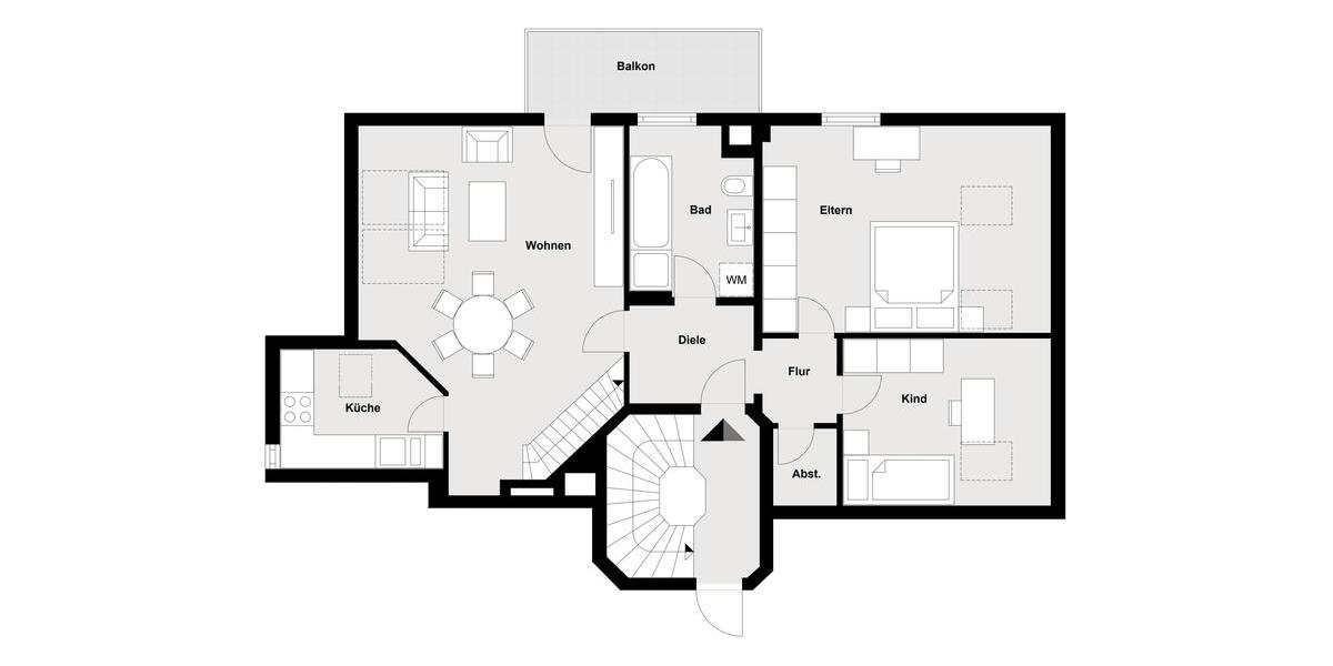 Maisonettenwohnung Bad Abbach - 3.5 Zimmer, 101 m&sup2;, 1.090&euro; | Angebot:26368473