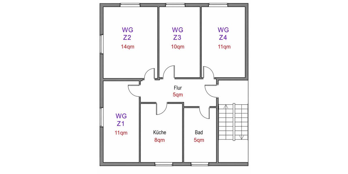 Etagenwohnung Regensburg Ganghofersiedlung - 4 Zimmer, 64 m&sup2;, 450&euro; | Angebot:26407150
