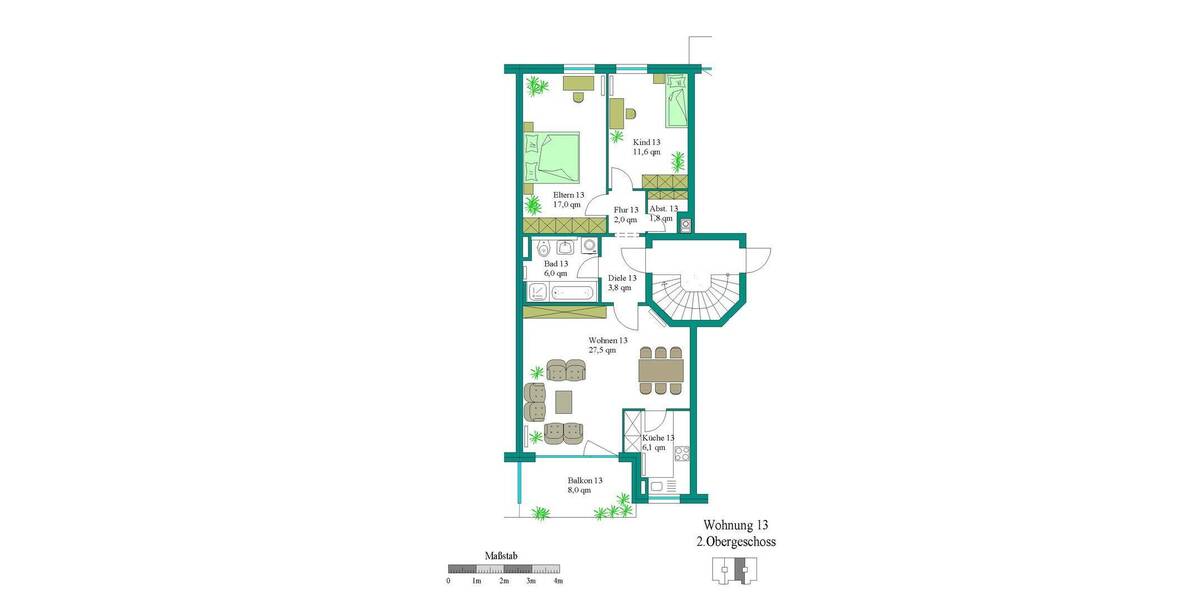 Etagenwohnung Bad Abbach Hochstetten - 3 Zimmer, 80 m&sup2;, 320.000&euro; | Angebot:26915820