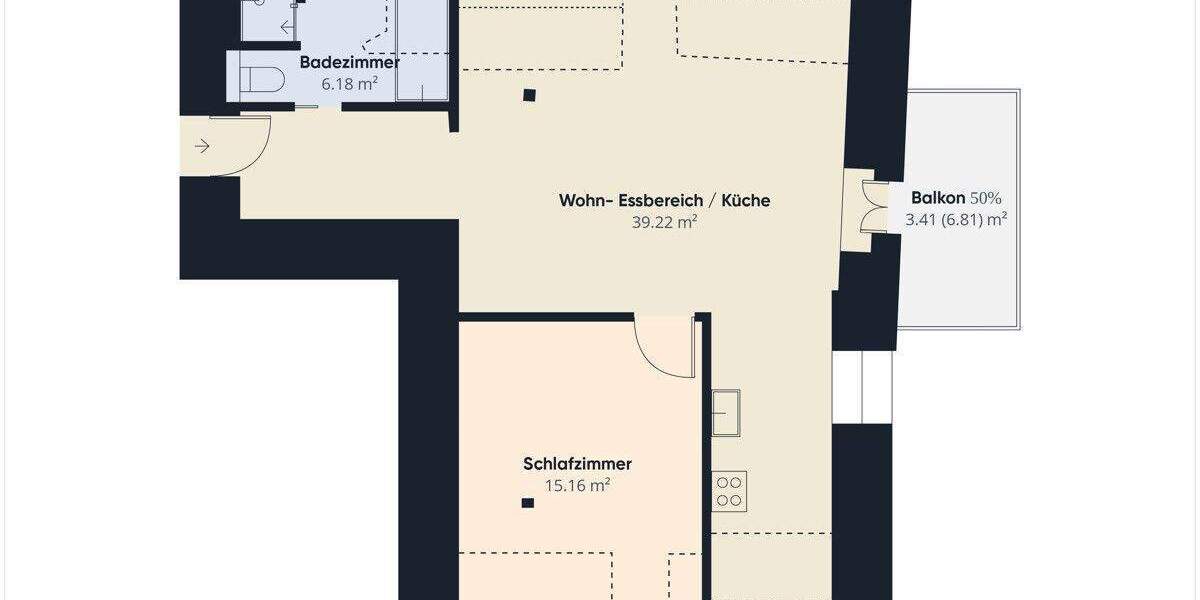 Außergewöhnliche Dachgeschosswohnung in denkmalgeschütztem Bauernhof - hochwertig saniert, sofort bezugsfrei 2 zimmer
