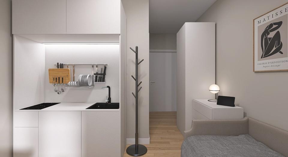 Etagenwohnung Regensburg Kumpfmühl - 1 Zimmer, 16 m&sup2;, 460&euro; | Angebot:25634221