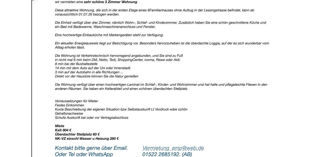Etagenwohnung Bad Abbach - 3 Zimmer, 69 m&sup2;, 1.144&euro; | Angebot:26327186