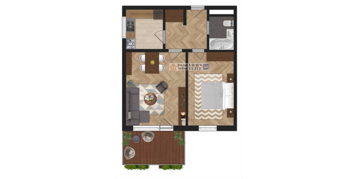 Etagenwohnung Regensburg Westenviertel - 2 Zimmer, 48 m&sup2;, 165.000&euro; | Angebot:26205772