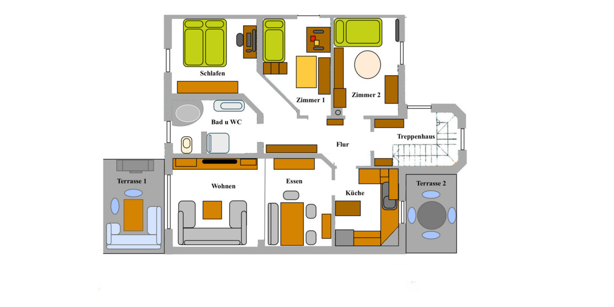 Doppelhaus mit zwei Terrassen, Wintergarten und gepflegtem kleinem 6 zimmer