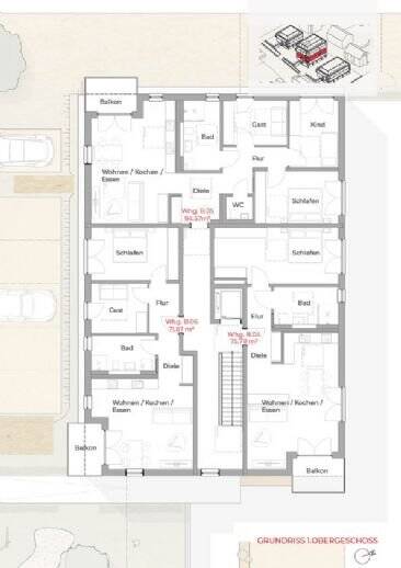 Etagenwohnung Burglengenfeld Wölland - 2 Zimmer, 76 m&sup2;, 371.000&euro; | Angebot:25707291