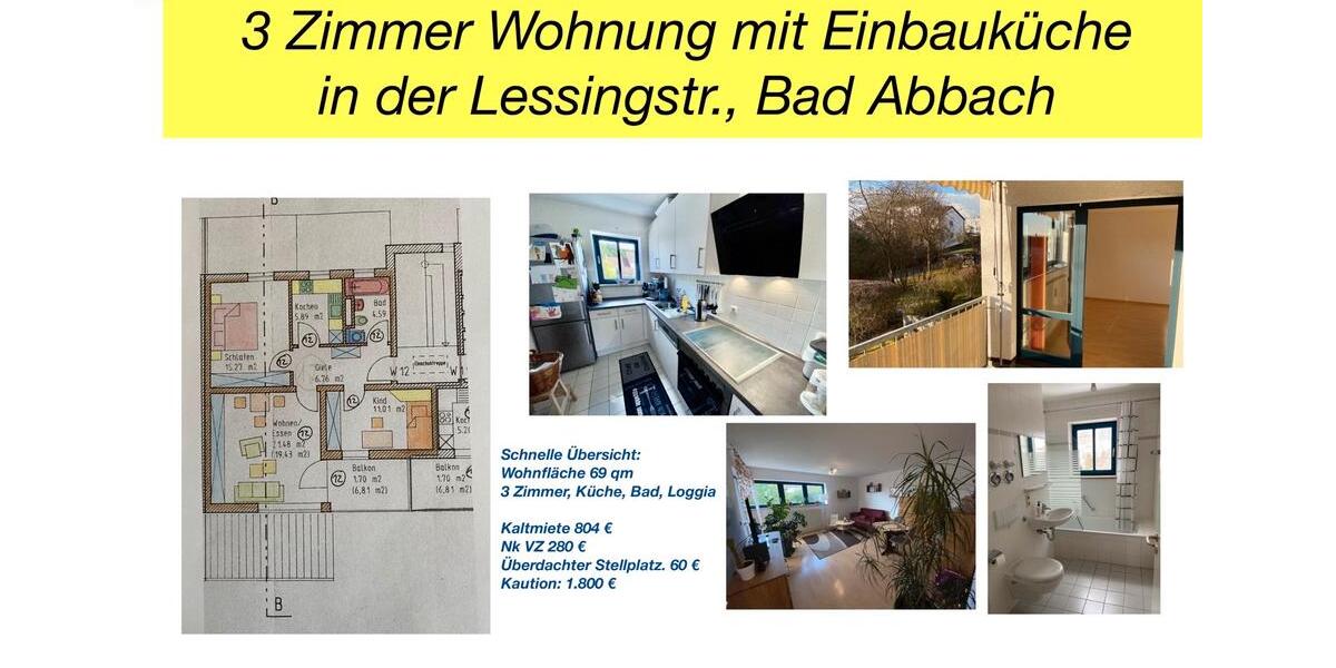 Etagenwohnung Bad Abbach - 3 Zimmer, 69 m&sup2;, 1.144&euro; | Angebot:26327186