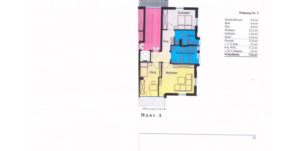 Etagenwohnung Wörth an der Donau - 3 Zimmer, 74 m&sup2;, 285.000&euro; | Angebot:25404690
