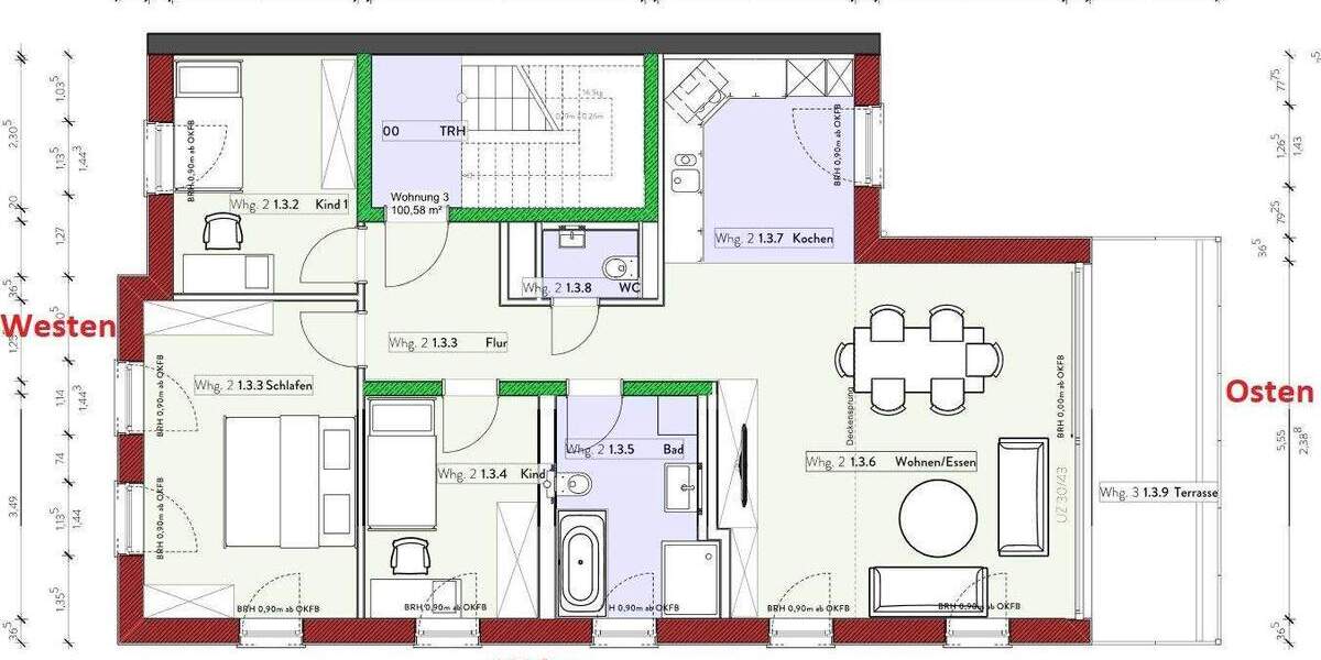 Etagenwohnung Regensburg Kasernenviertel - 4 Zimmer, 101 m&sup2;, 1.600&euro; | Angebot:25606571