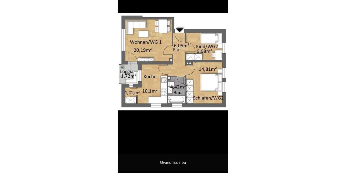 Etagenwohnung Regensburg Das Dörnberg - 3 Zimmer, 68 m&sup2;, 284.900&euro; | Angebot:27179571