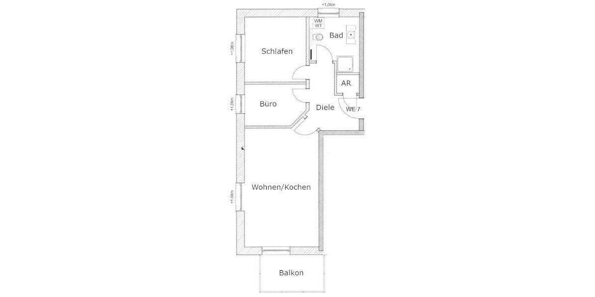 Etagenwohnung Aufhausen - 2 Zimmer, 59 m&sup2;, 685&euro; | Angebot:25214533