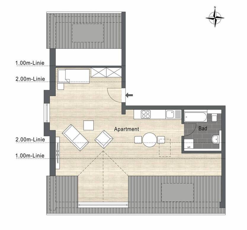 Hübsches 1-Zi-Appartement in bester Lage Langquaids - bereits bezugsfrei!