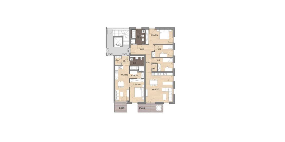 Etagenwohnung Pentling Großberg - 4 Zimmer, 101 m&sup2;, 633.800&euro; | Angebot:25672864