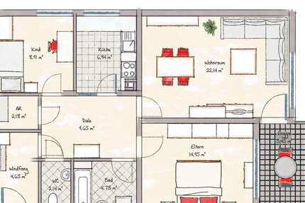 Wohnung Regensburg Das Dörnberg - 3 Zimmer, 75 m&sup2;, 320.000&euro; | Angebot:26829170