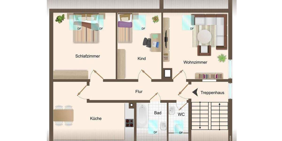 Etagenwohnung Regensburg Westenviertel - 3 Zimmer, 62 m&sup2;, 197.000&euro; | Angebot:25228151