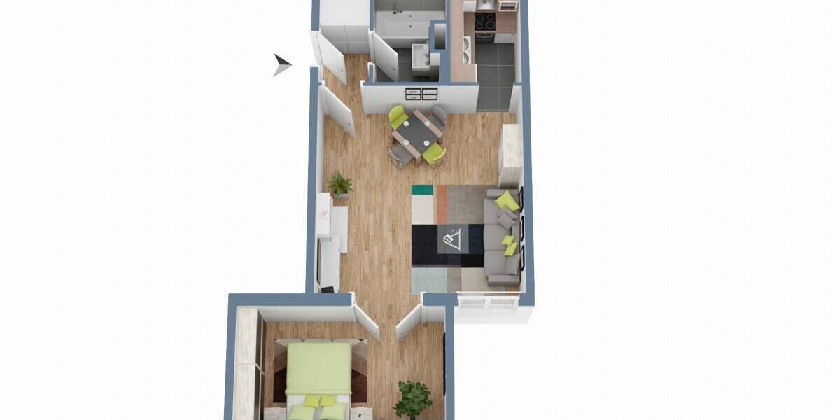 Etagenwohnung Regensburg Innenstadt - 2 Zimmer, 47 m&sup2;, 234.000&euro; | Angebot:26585352