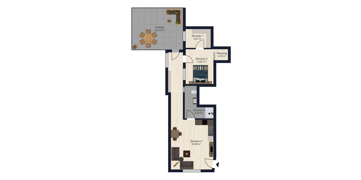 Etagenwohnung Abensberg Arnhofen - 4 Zimmer, 87 m&sup2;, 135.000&euro; | Angebot:25691023