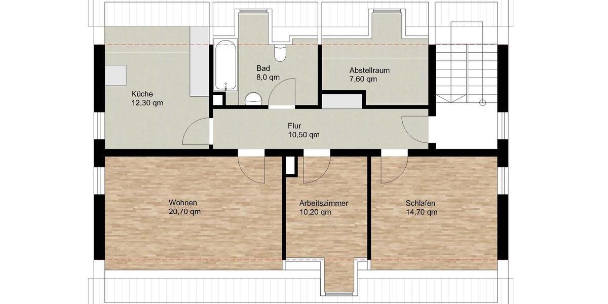 Dachgeschoßwohnung Saal an der Donau - 3.5 Zimmer, 84 m&sup2;, 740&euro; | Angebot:26340134