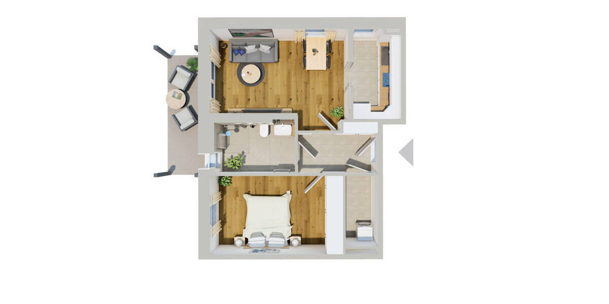 Etagenwohnung Abensberg - 2 Zimmer, 60 m&sup2;, 805&euro; | Angebot:25737151