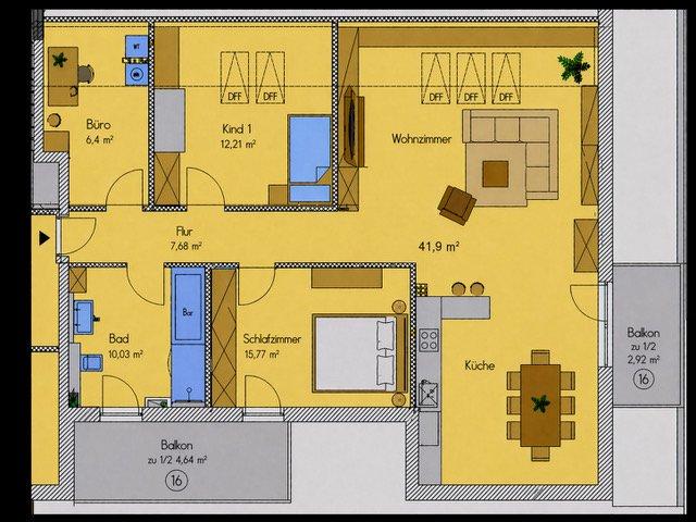 Dachgeschoßwohnung Regensburg Ganghofersiedlung - 4 Zimmer, 102 m&sup2;, 1.430&euro; | Angebot:26278126