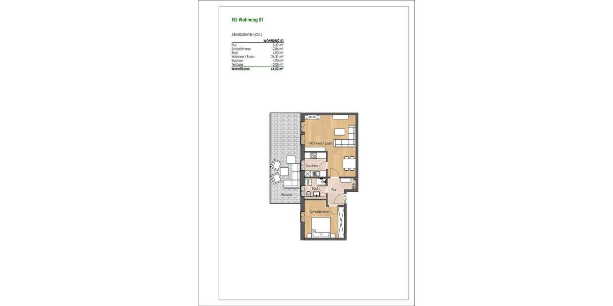 Etagenwohnung Regensburg Innenstadt - 2 Zimmer, 64 m&sup2;, 1.150&euro; | Angebot:26105683