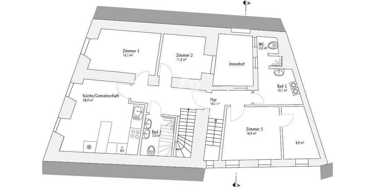 Etagenwohnung Regensburg Innenstadt - 1 Zimmer, 248 m&sup2;, 6.200&euro; | Angebot:26902551